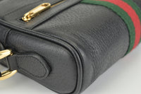 517350 Ophidia Mini in Black Leather