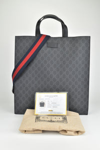 495559 Black GG Supreme Tote Bag
