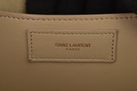 Saint Laurent Beige Patent Textured Leather Medium Betty Flap Bag