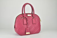 Burberry Orchard Embossed Check Bowling Bag in Red
