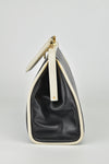 Christian Dior Vintage Fermoir Black/White/Gold Top Handle Bag