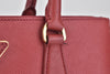 BN1801 Fuoco Saffiano Lux Leather Double Zip Tote Bag