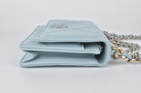 AP0957 Classic 19 Light Blue Lambskin Wallet on Chain