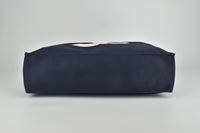 Vintage Navy Canvas Logo Shopping Tote Bag