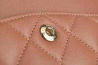 22S Brown/Caramel NB356 Lambskin Small Classic Flap Bag GHW