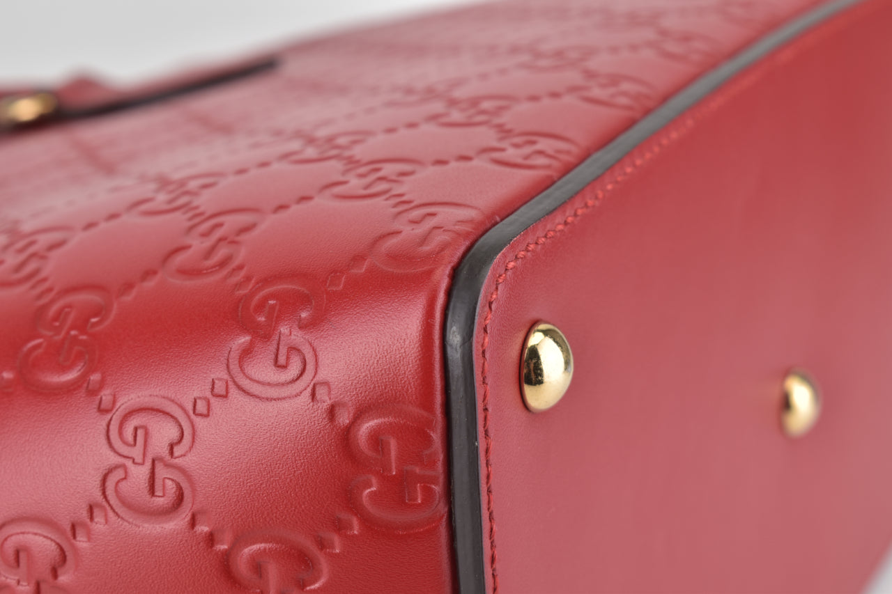 432124 Red Guccissima Cabas Tote Bag