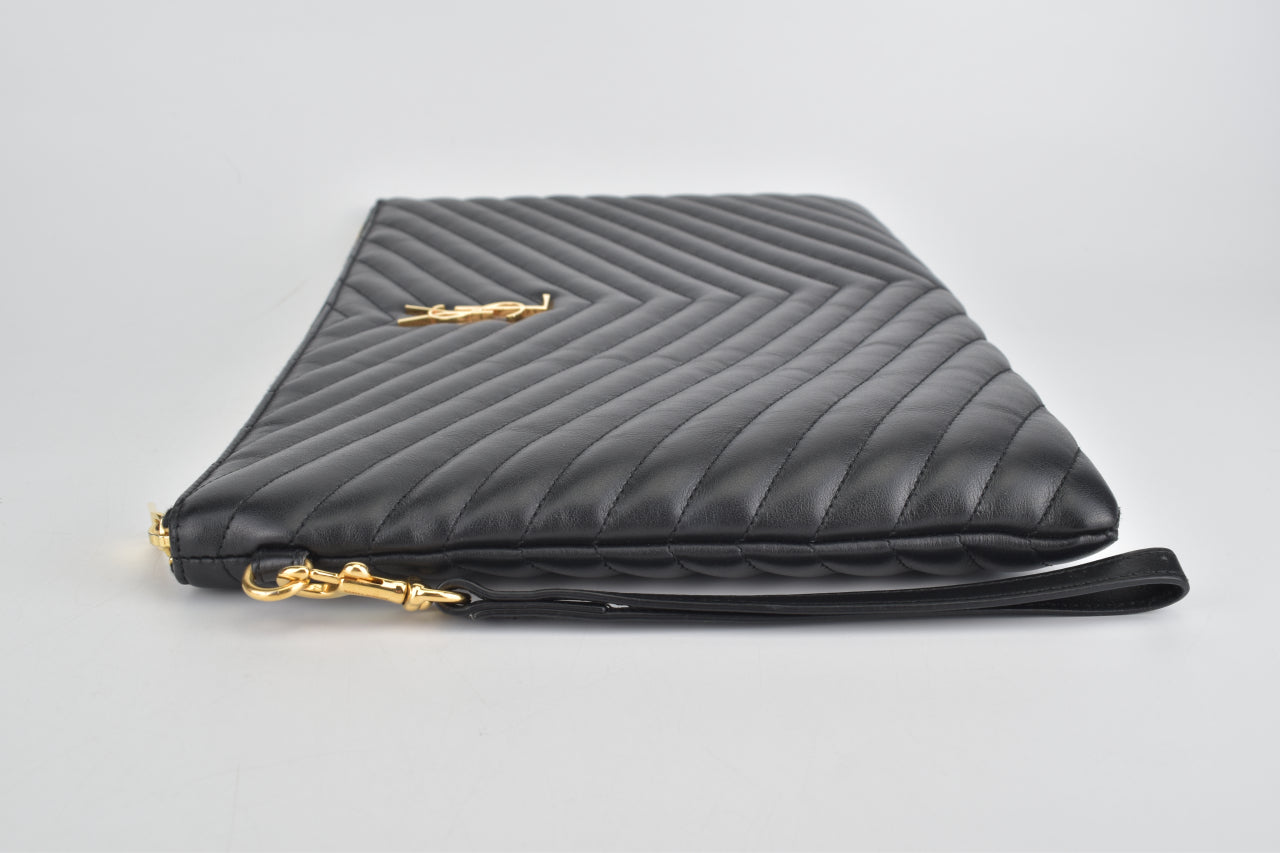 440222 Cassandre Matelassé Document Holder in Quilted Leather GHW