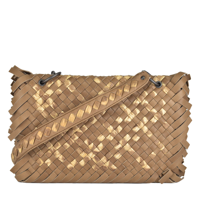 239898 Beige Nappa Intrecciato Shoulder Bag – Glampot