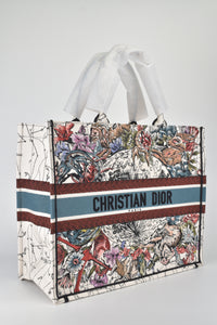 Christian Dior Floral Embroidered Large Book Tote