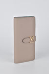 M81367 LV Vertical Wallet in Taurillon Leather Galet Beige / Aquamarine Blue