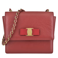 Red Saffiano Leather Ginny Crossbody Bag