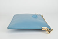 Medusa Blue Pouch Wristlet/Crossbody Bag