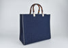 Sunshine Medium FF Knit Tote in Blue Technical Canvas and Leather 8BH386