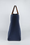 Sunshine Medium FF Knit Tote in Blue Technical Canvas and Leather 8BH386