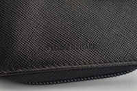 Vintage M522A Saffiano Zip Wallet in Black (Nero)