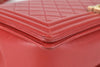 Red Quilted Lambskin Leather New Medium Boy Bag GHW