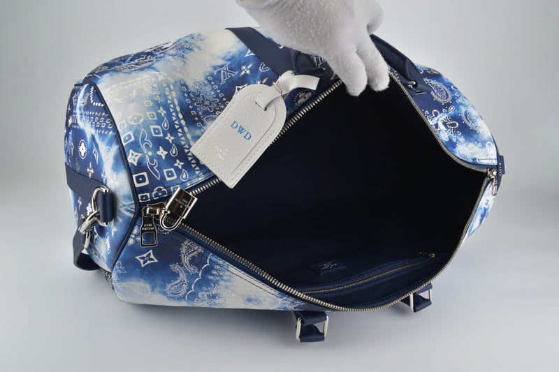 M20558 Limited Edition Bleu Bandana Bandouliere Keepall 50 Bag