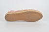 Granville Embroided D Stripe Cotton Flat Espadrille Shoes in Deep Nude