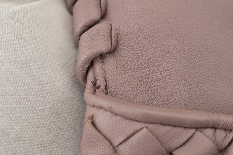 Lilac Intrecciato Leather Large Olimpia Shoulder Bag