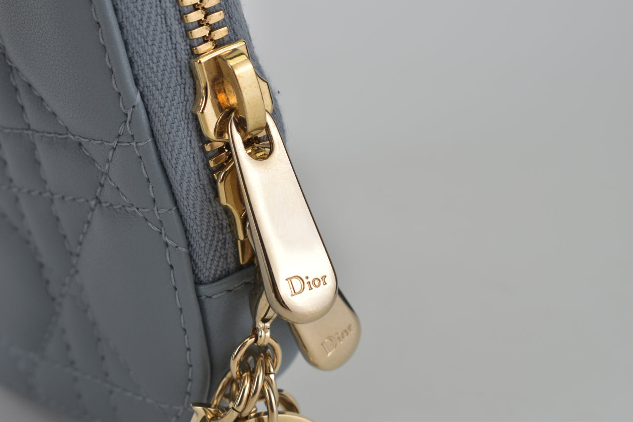 Cloud Blue Cannage Lambskin Lady Dior Phone Holder