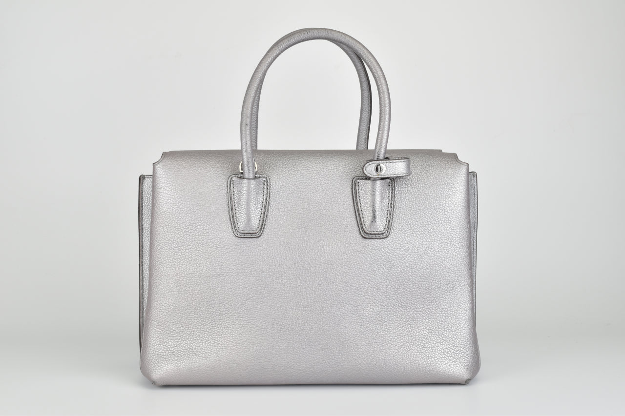 Milla tote in grained on sale leather