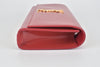 326079 Red Pebbled Cassandre Clutch Bag