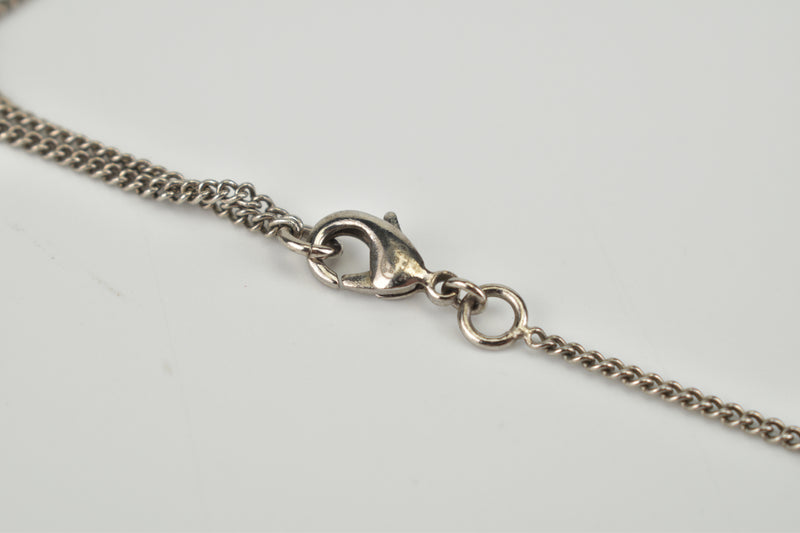 B14 A Large CC Silver Necklace
