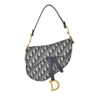 Medium Saddle Bag in Blue Dior Oblique Jacquard