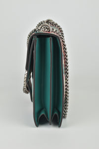 Beg Bahu Dionysus Sederhana Cetakan Emerald Multicolor Kulit Anak Lembu Mekar