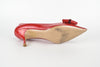 Red Patent Leather Bow Platform Pumps