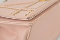 Diorama Small Flap Bag in Light Pink Studded Leather