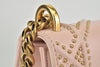Diorama Small Flap Bag in Light Pink Studded Leather