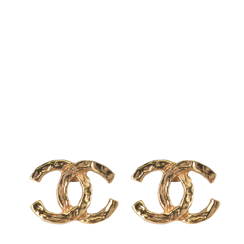 镀金 CC 标志复古夹式耳环（约 70 年代）