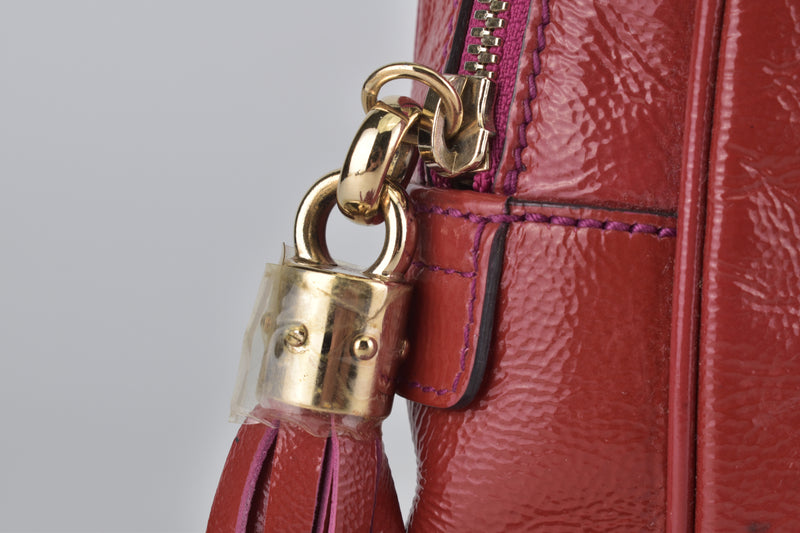 308983 Red Patent Leather Soho Chain Shoulder Bag