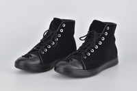 G32222 Black Corduroy and Leather Cap Toe CC High Top Sneakers