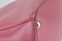 Pink Saffiano Lux Leather Large Double Zip Tote GHW