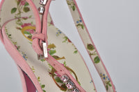 488347 Floral Crystal Embellished Sandals in Rose/Peonia