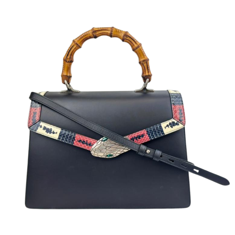 Lilith Black Leather Handbag