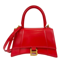 Balenciaga 593456 Hourglass S Top handle Bag Shiny Box Red
