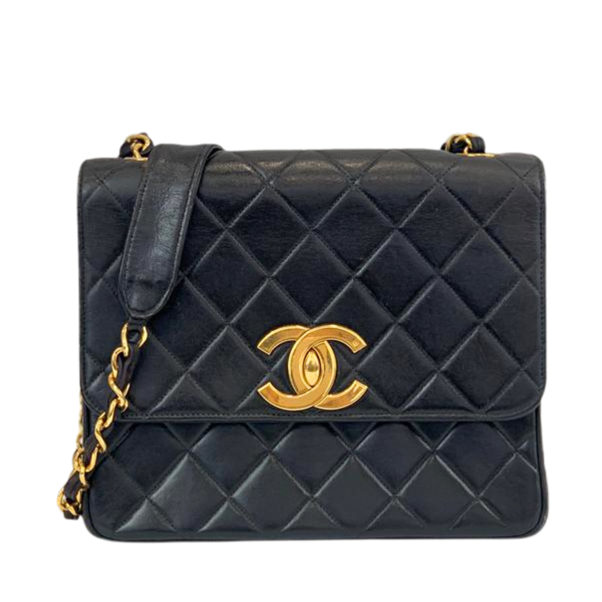 Vintage Chanel Black Matelasse Lambskin Shoulder Bag GHW – Glampot
