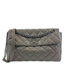 Lady Pearly Flap Bag in Grey Aged Quilted Calfskin SHW