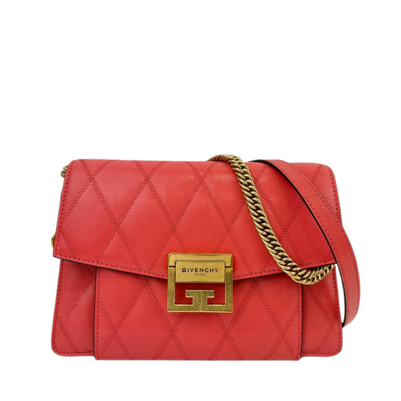 GV3 Small Crossbody Bag Red Quilted Goatskin