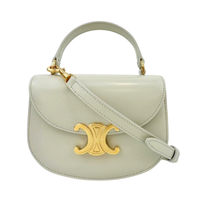 Mini Besace Clea in Chalk Shiny Calfskin