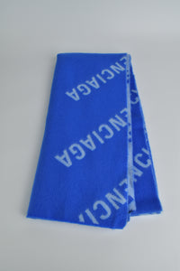 电光蓝徽标针织羊毛围巾