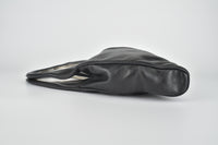 Black Lambskin Metal Top Handle Bag