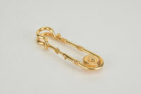 Medusa Safety Pin Brooch in Gold