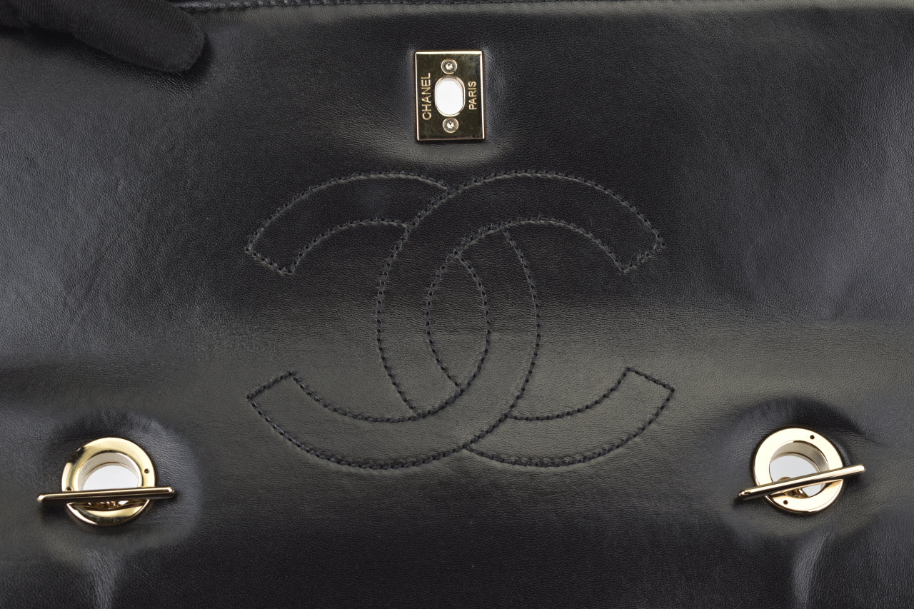 A92236 Medium Black Lambskin Trendy CC Top Handle Flap Bag