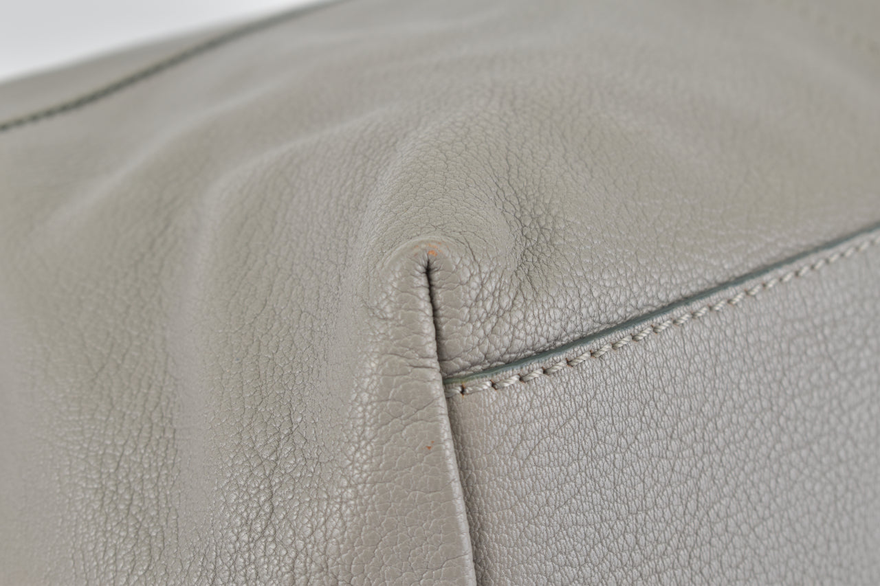 Elephant Grey Medium Nightingale Sugar Goatskin Leather Satchel Bag MA0144
