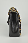 Vintage Black Lambskin Jumbo Mademoiselle Flap Bag 24k GHW