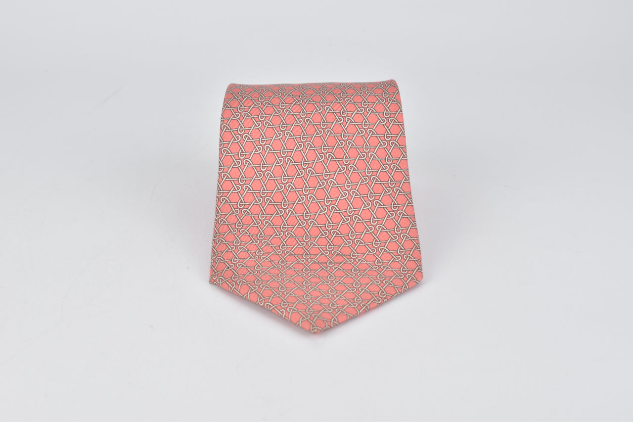 Pink Interlock Print Tie 5338 TA
